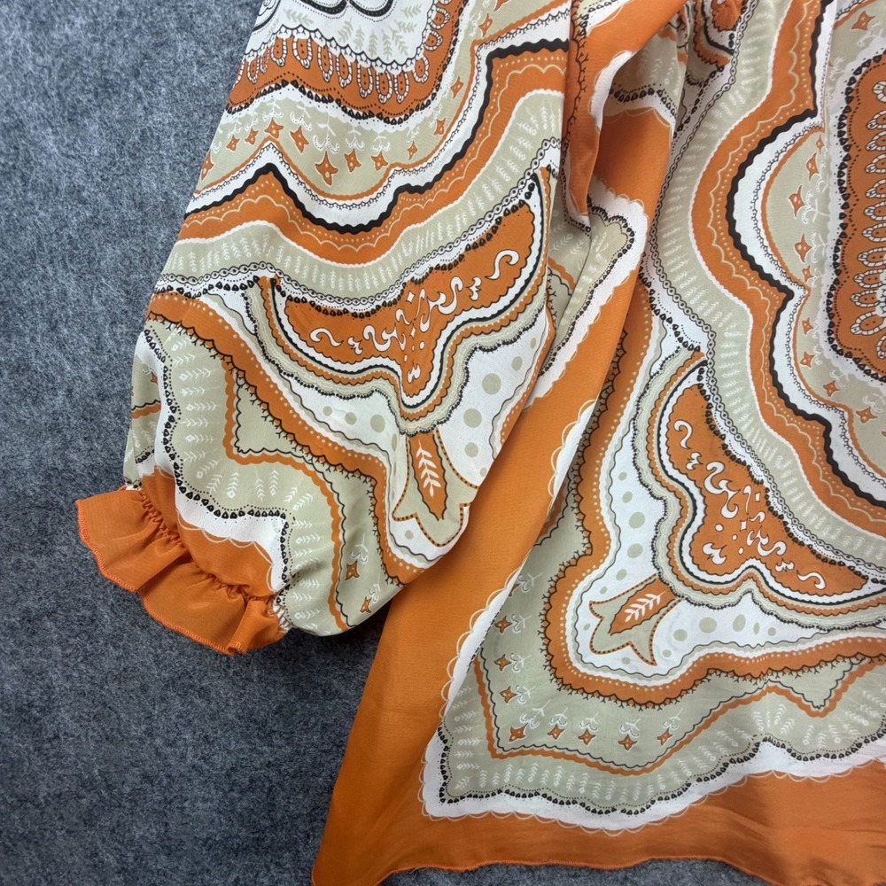 Womens Blouse Medallion XL Oversized Boho 70s Revival Psychedelic Indie Festival - Picture 2 of 6